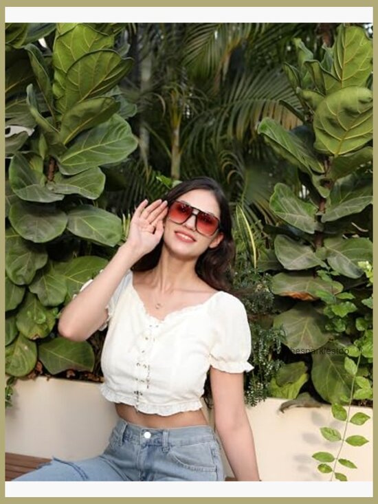 Retro Square Aviator Sunglasses Plastic Frame UV Protection